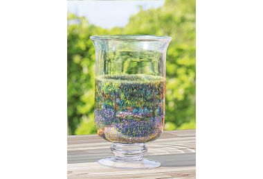 Claude Monet: Windlicht / Vase "Irisbeet", Glas